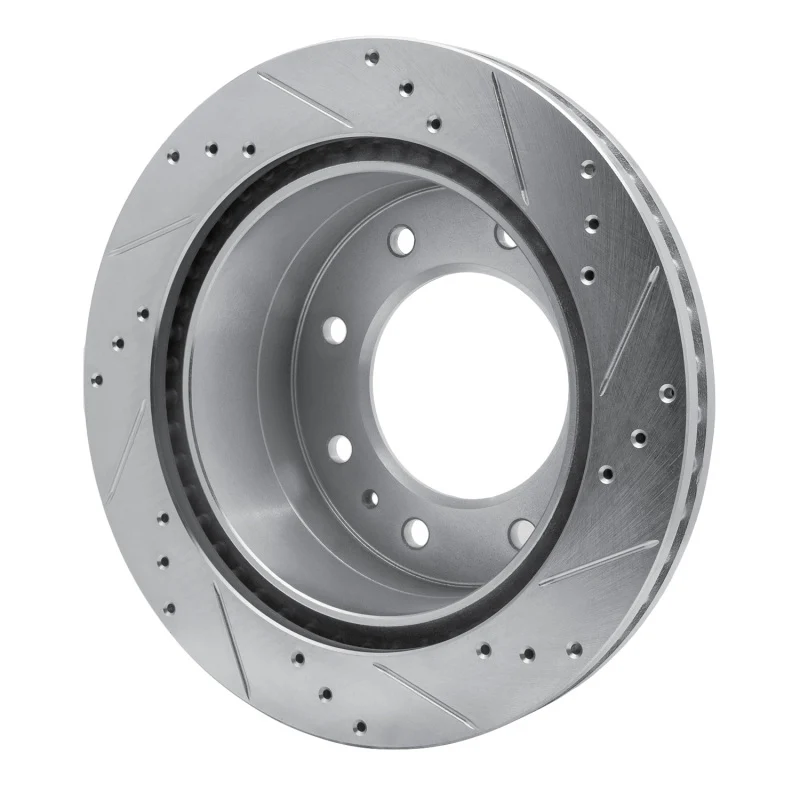 R1 11-25 Chevy Silverado 2500 HD/2500 HD Classic Rear Left Drilled & Slotted Silver Brake Rotor - Image 3