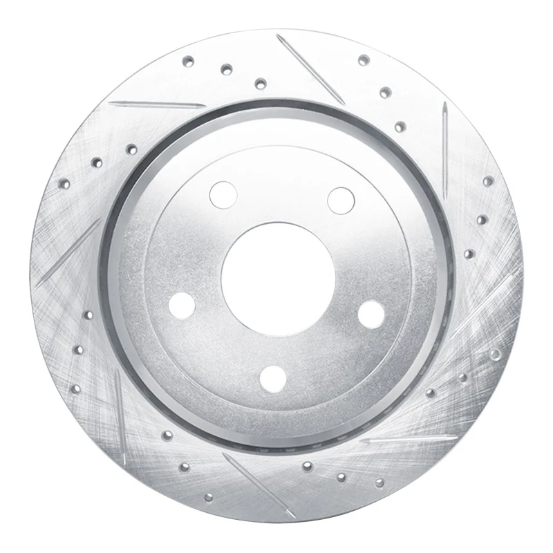 R1 11-25 Dodge Durango Rear Right Drilled & Slotted Silver Brake Rotor