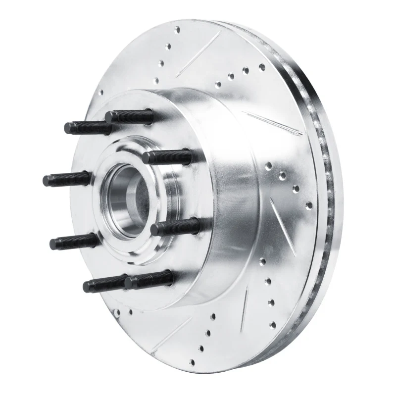 R1 11-25 Ford F-250 2WD (Super Duty) Front Left Drilled & Slotted Silver Brake Rotor - Image 2