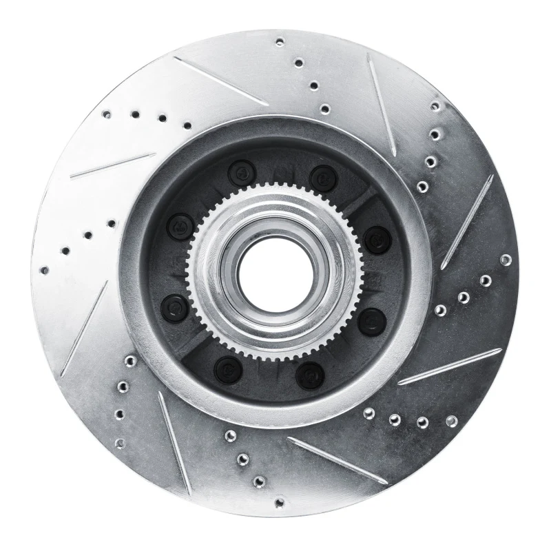 R1 11-25 Ford F-250 2WD (Super Duty) Front Left Drilled & Slotted Silver Brake Rotor - Image 4