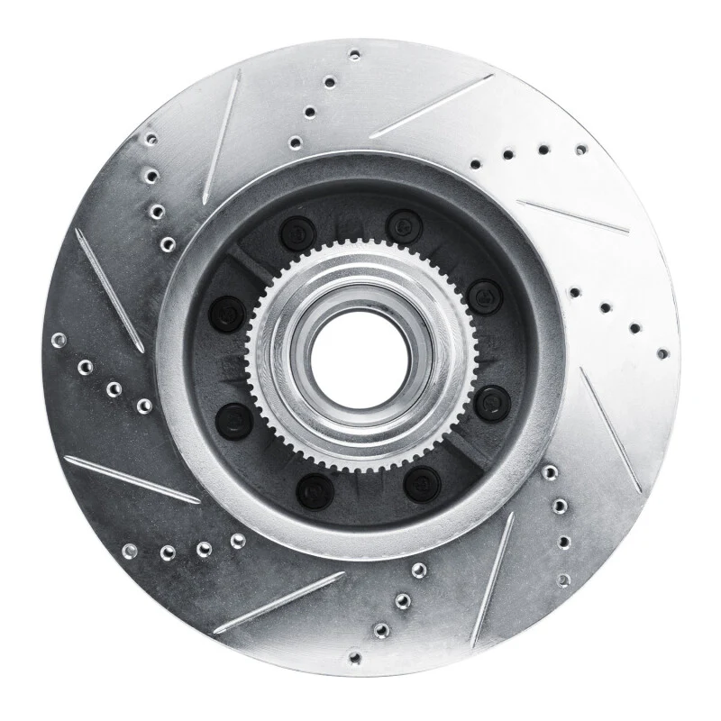 R1 11-25 Ford F-350 Super Duty 2WD Front Right Drilled & Slotted Silver Brake Rotor - Image 5