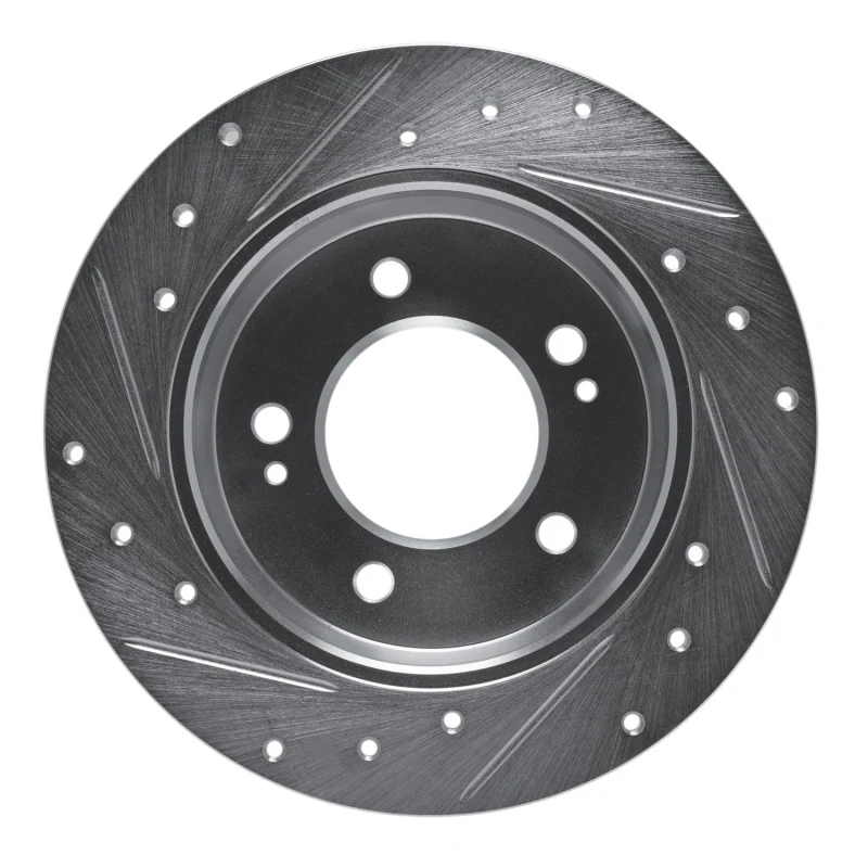 R1 11-25 Hyundai Elantra Coupe Rear Right Drilled & Slotted Silver Brake Rotor - Image 5