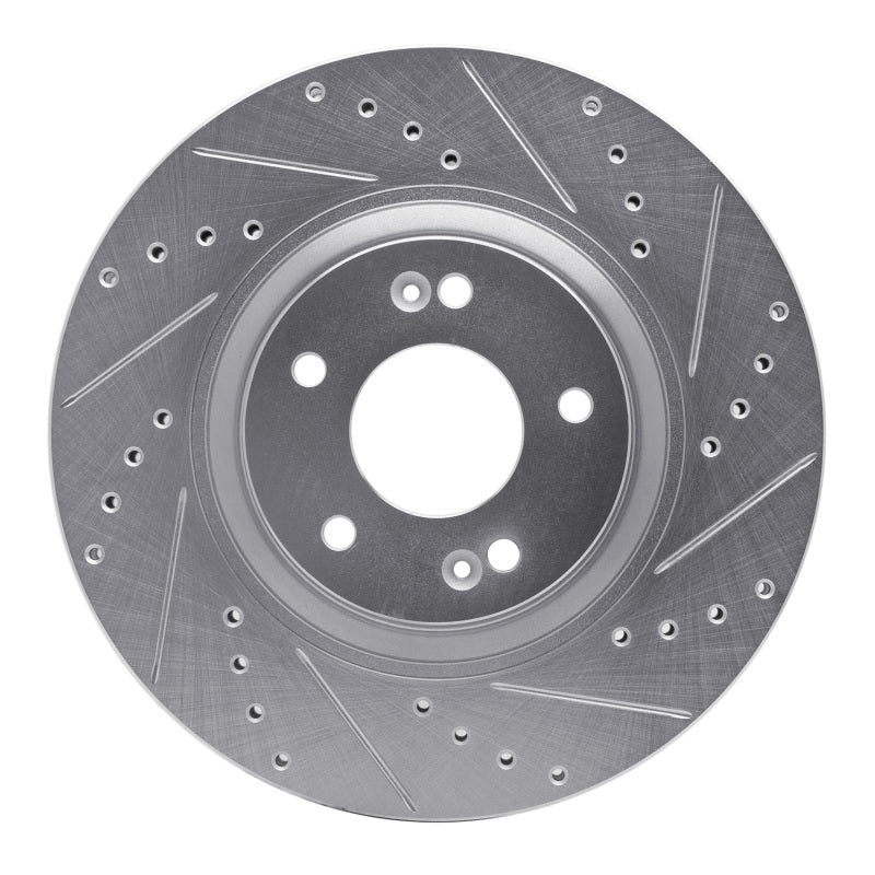 R1 11-25 Hyundai SONATA Front Right Drilled & Slotted Silver Brake Rotor
