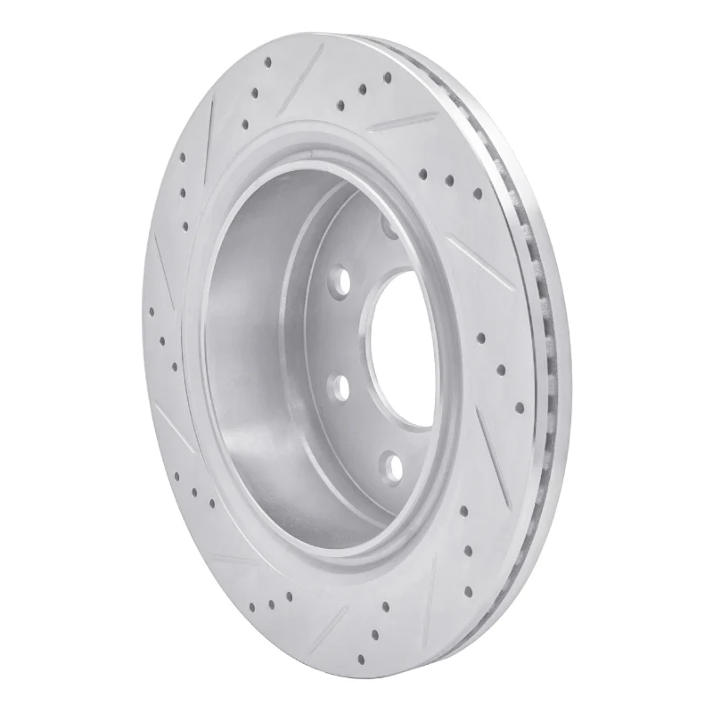 R1 12-14 Ford F-150 RWD Rear Right Drilled & Slotted Silver Brake Rotor - Image 2