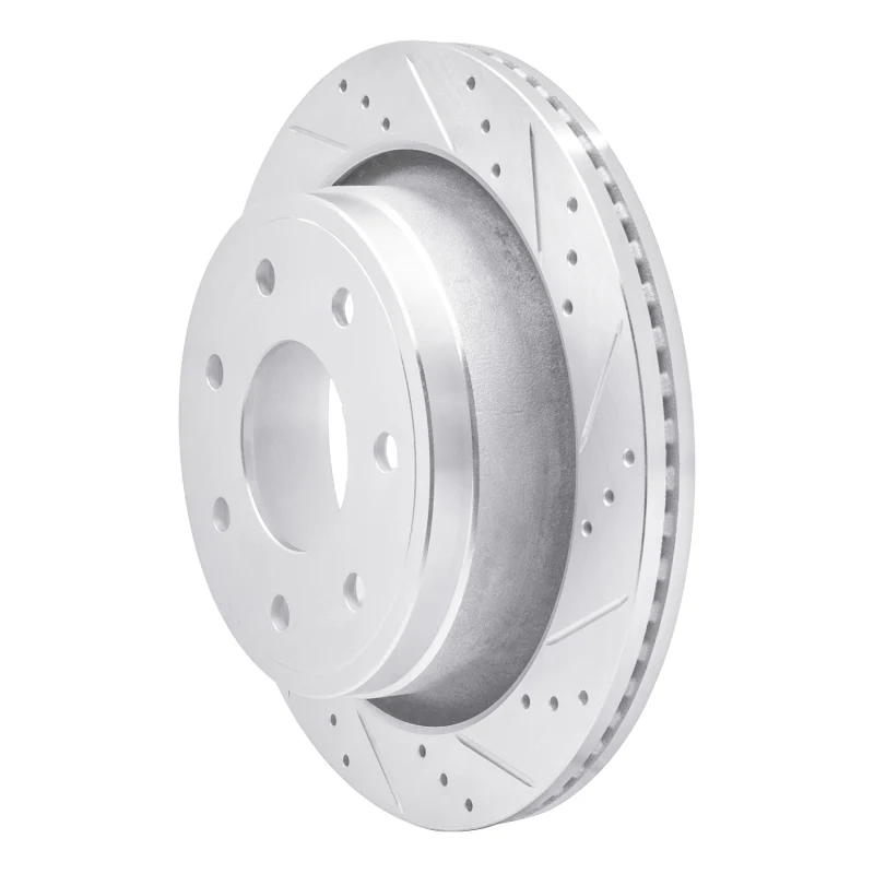 R1 12-14 Ford F-150 RWD Rear Right Drilled & Slotted Silver Brake Rotor - Image 5