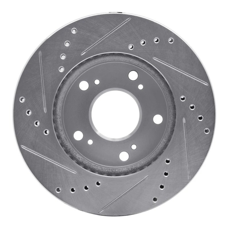 R1 12-15 Acura ILX Front Right Drilled & Slotted Silver Brake Rotor - Image 5