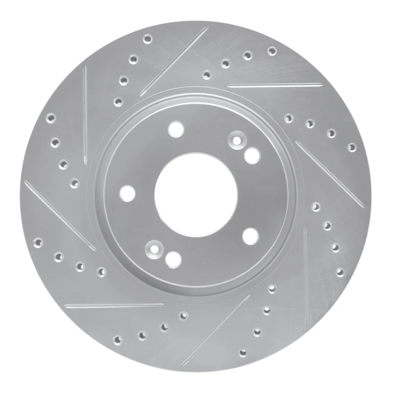 R1 12-16 Kia SportAGE (USA/Canada) Front Left Drilled & Slotted Silver Brake Rotor