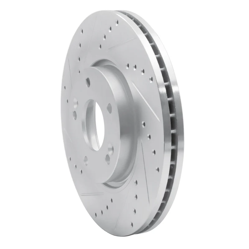R1 12-16 Kia SportAGE (USA/Canada) Front Left Drilled & Slotted Silver Brake Rotor - Image 2