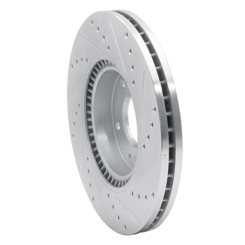 R1 12-16 Kia SportAGE (USA/Canada) Front Left Drilled & Slotted Silver Brake Rotor - Image 3