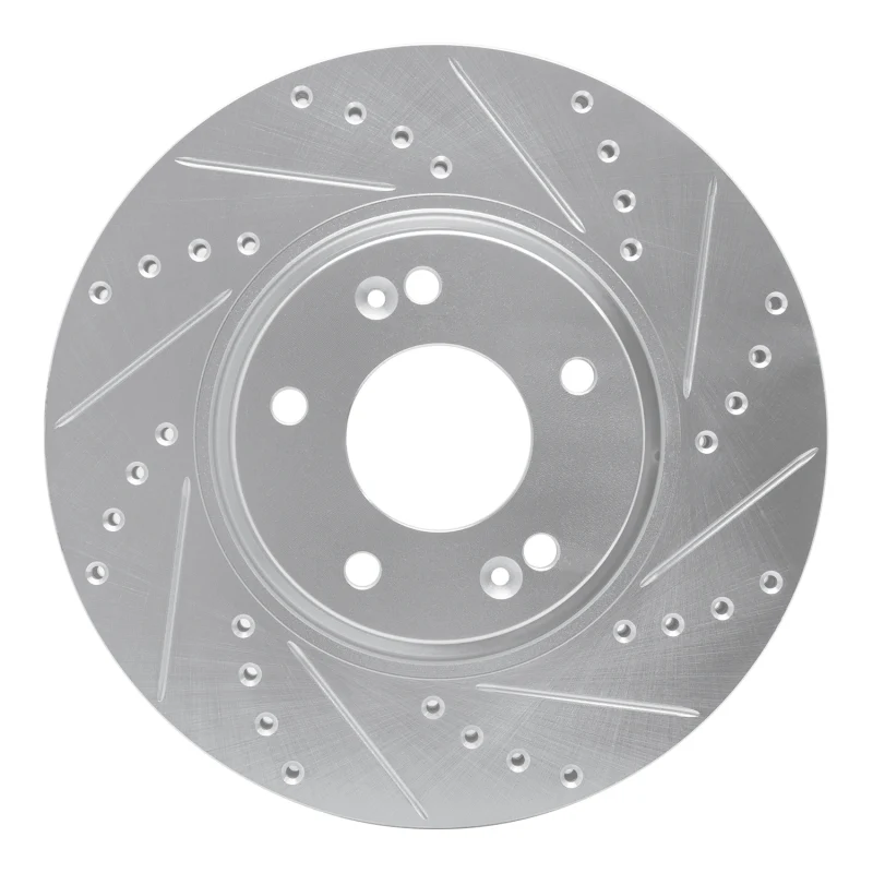 R1 12-16 Kia SportAGE (USA/Canada) Front Right Drilled & Slotted Silver Brake Rotor