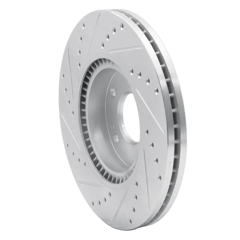 R1 12-16 Kia SportAGE (USA/Canada) Front Right Drilled & Slotted Silver Brake Rotor - Image 2