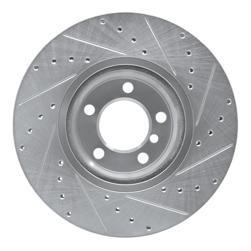 R1 12-18 BMW 328I Front Left Drilled & Slotted Silver Brake Rotor - Image 5