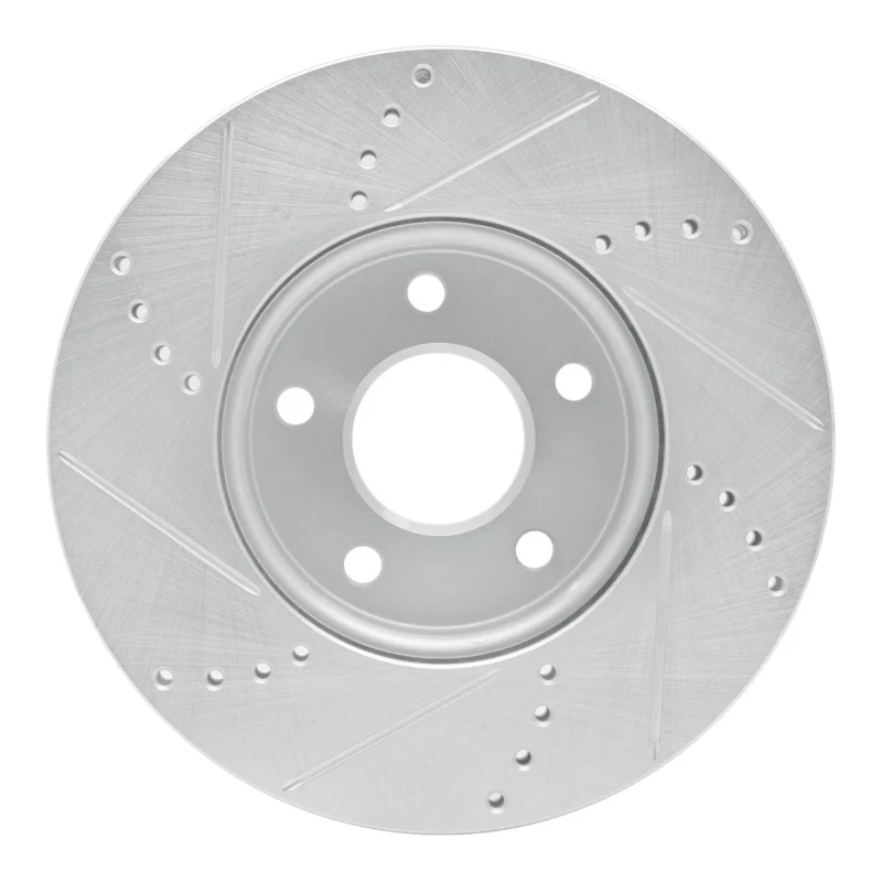 R1 12-18 Ford C-MAX Front Right Drilled & Slotted Silver Brake Rotor - Image 3