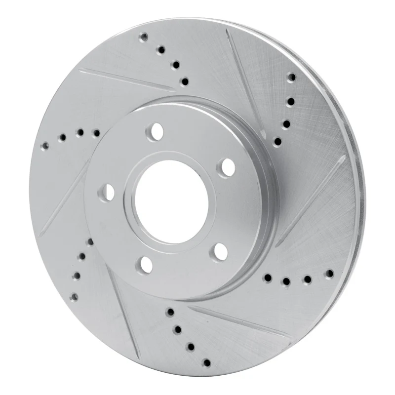 R1 12-18 Ford C-MAX Front Right Drilled & Slotted Silver Brake Rotor - Image 4