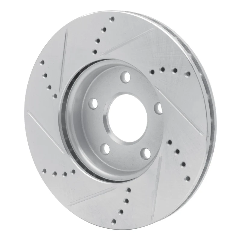 R1 12-18 Ford C-MAX Front Right Drilled & Slotted Silver Brake Rotor - Image 5