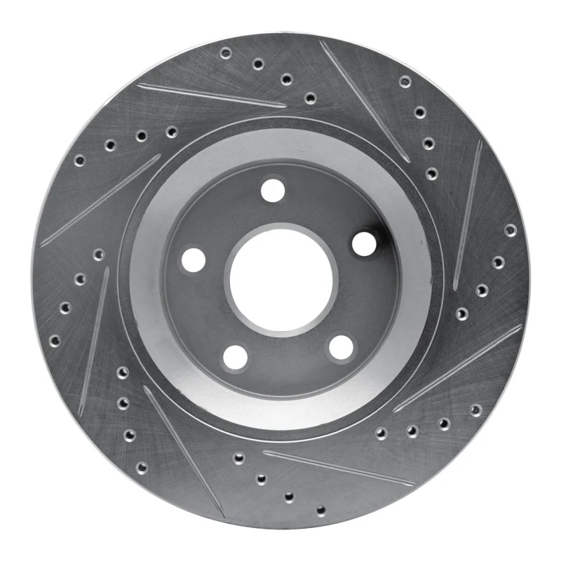 R1 12-18 Jeep Wrangler Front Left Drilled & Slotted Silver Brake Rotor - Image 5