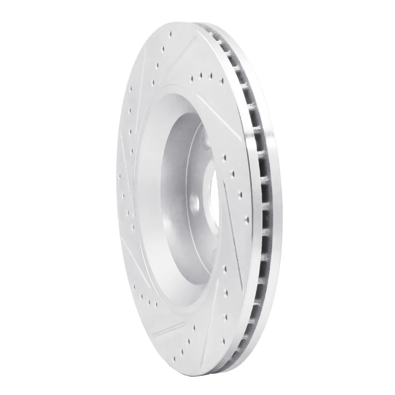 R1 12-18 Jeep Wrangler Front Right Drilled & Slotted Silver Brake Rotor - Image 3