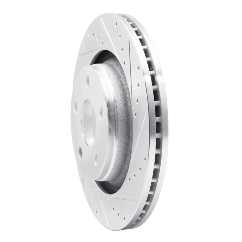 R1 12-18 Jeep Wrangler Front Right Drilled & Slotted Silver Brake Rotor - Image 4
