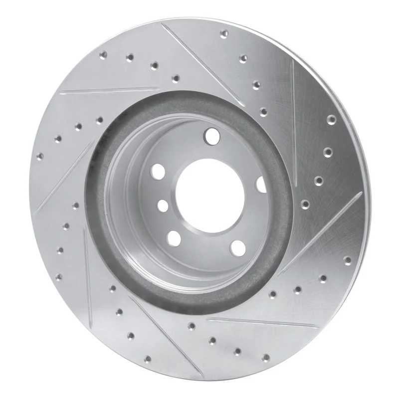 R1 12-20 BMW 230I Rear Left Drilled & Slotted Silver Brake Rotor - Image 4