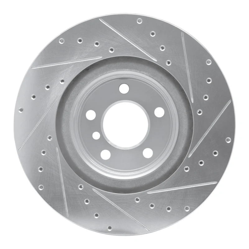R1 12-20 BMW 230I Rear Left Drilled & Slotted Silver Brake Rotor - Image 5