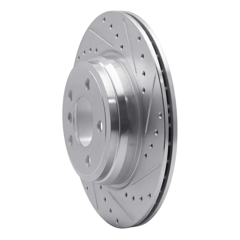 R1 12-20 BMW 435I Rear Right Drilled & Slotted Silver Brake Rotor - Image 3