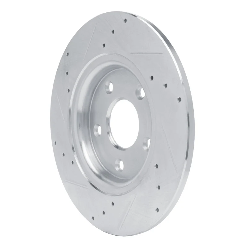 R1 12-20 Chrysler Town & Country Rear Right Drilled & Slotted Silver Brake Rotor - Image 3