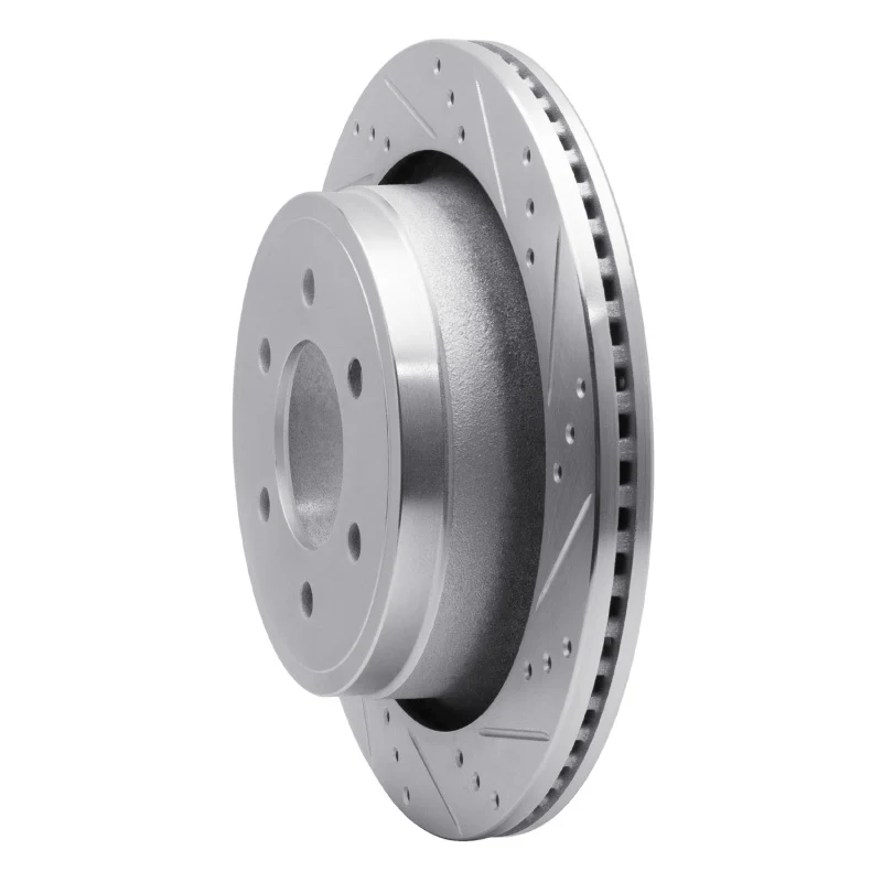 R1 12-20 Ford F-150 4WD Rear Right Drilled & Slotted Silver Brake Rotor - Image 4