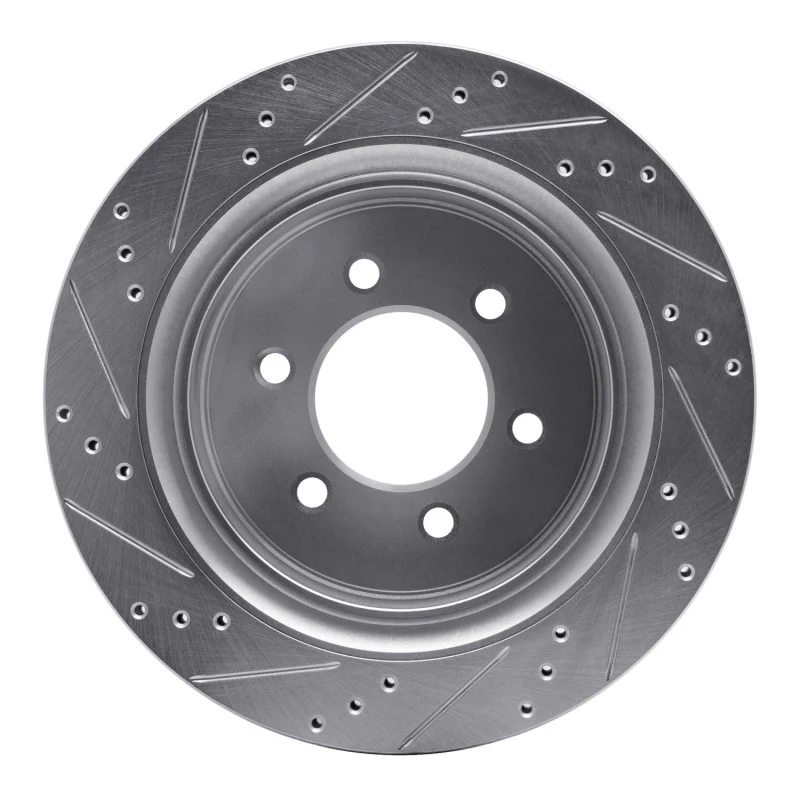 R1 12-20 Ford F-150 4WD Rear Right Drilled & Slotted Silver Brake Rotor - Image 5