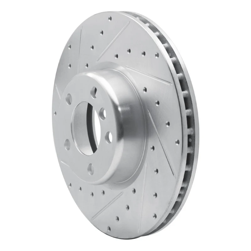 R1 12-21 BMW 228I Front Left Drilled & Slotted Silver Brake Rotor - Image 3