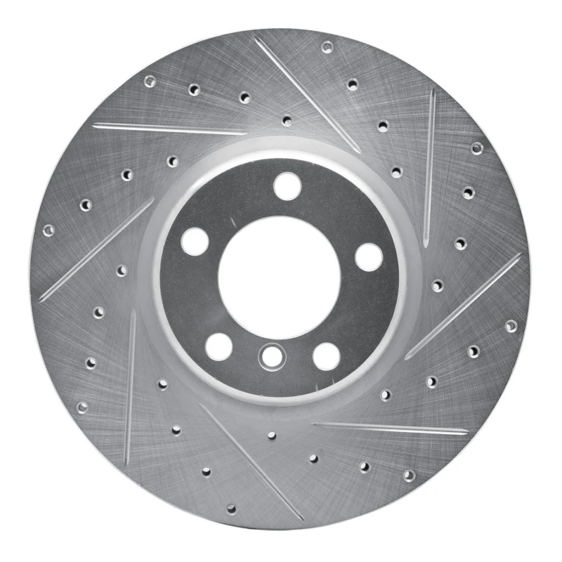 R1 12-21 BMW 340I xDrive Front Right Drilled & Slotted Silver Brake Rotor