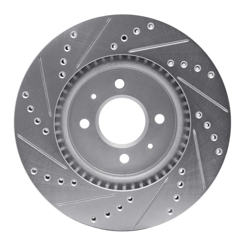 R1 12-23 Hyundai ACCENT Front Right Drilled & Slotted Silver Brake Rotor - Image 3