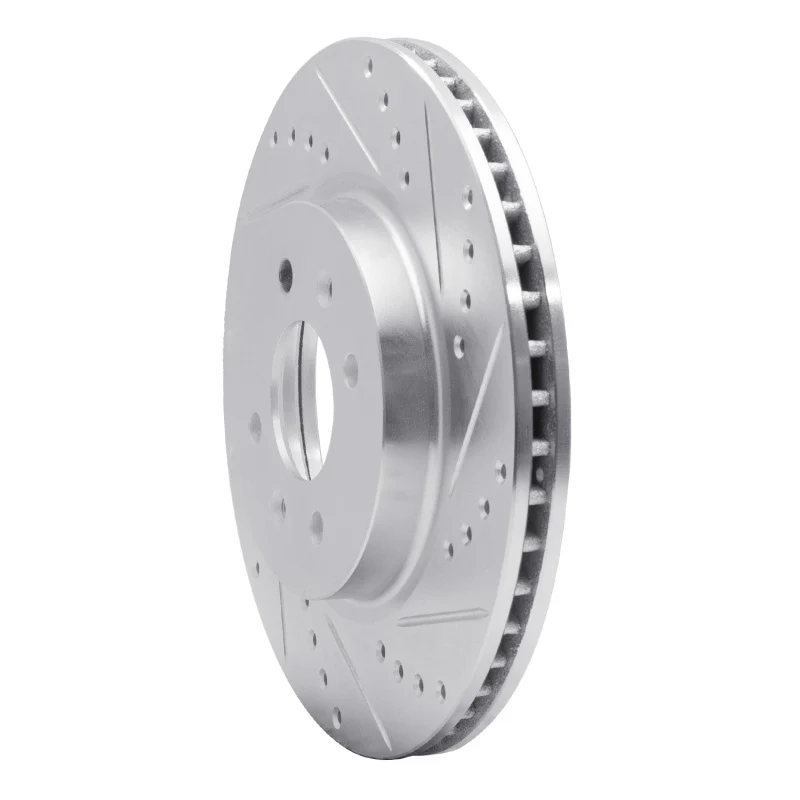 R1 12-23 Hyundai ACCENT Front Right Drilled & Slotted Silver Brake Rotor - Image 5