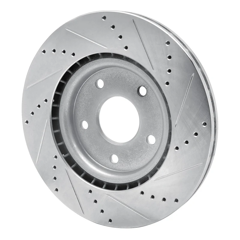 R1 12-25 Chrysler Grand Caravan Front Left Drilled & Slotted Silver Brake Rotor - Image 2