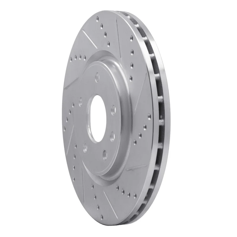 R1 12-25 Chrysler Pacifica Front Right Drilled & Slotted Silver Brake Rotor - Image 3