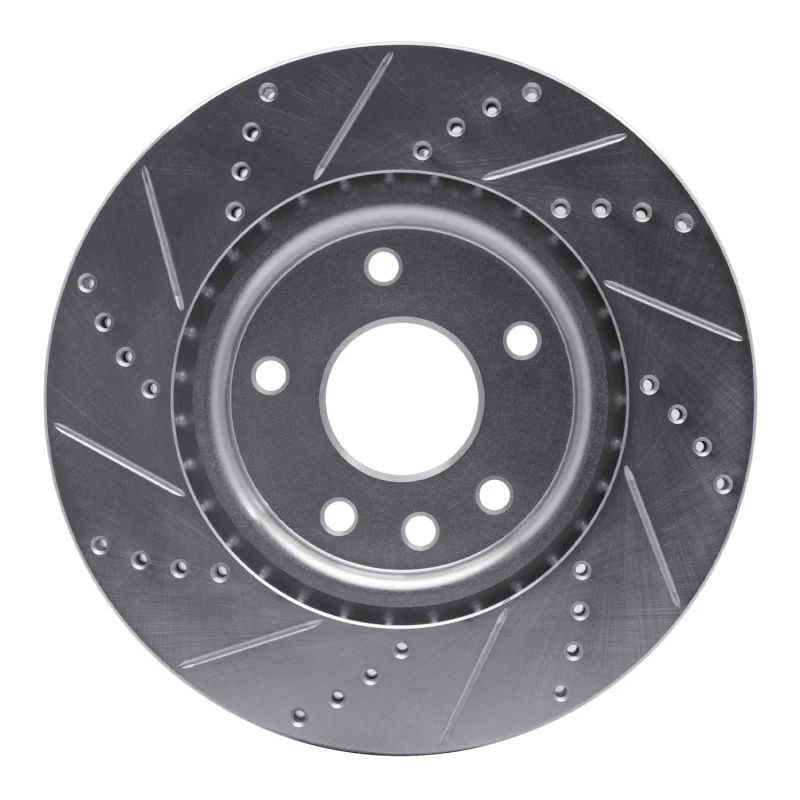 R1 12-25 Chrysler Pacifica Front Right Drilled & Slotted Silver Brake Rotor - Image 4