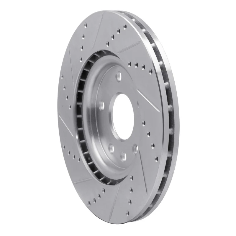 R1 12-25 Chrysler Pacifica Front Right Drilled & Slotted Silver Brake Rotor - Image 5
