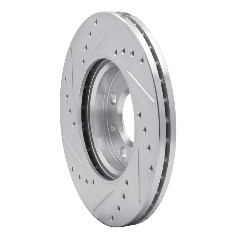 R1 12-25 Dodge Attitude (Mexico) Front Right Drilled & Slotted Silver Brake Rotor - Image 2
