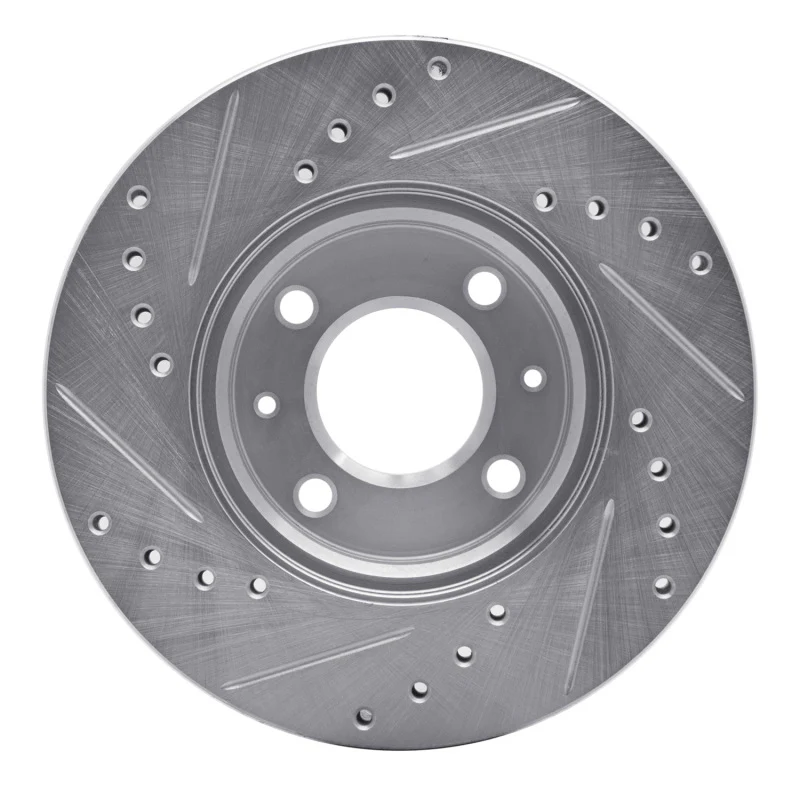 R1 12-25 Dodge Attitude (Mexico) Front Right Drilled & Slotted Silver Brake Rotor - Image 3