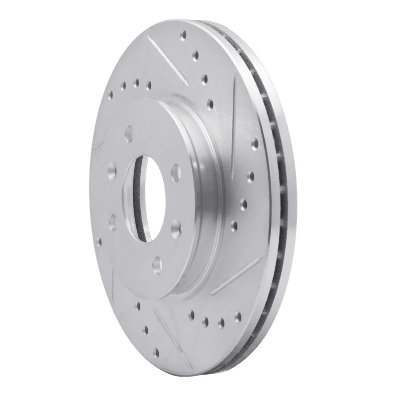 R1 12-25 Dodge Attitude (Mexico) Front Right Drilled & Slotted Silver Brake Rotor - Image 4