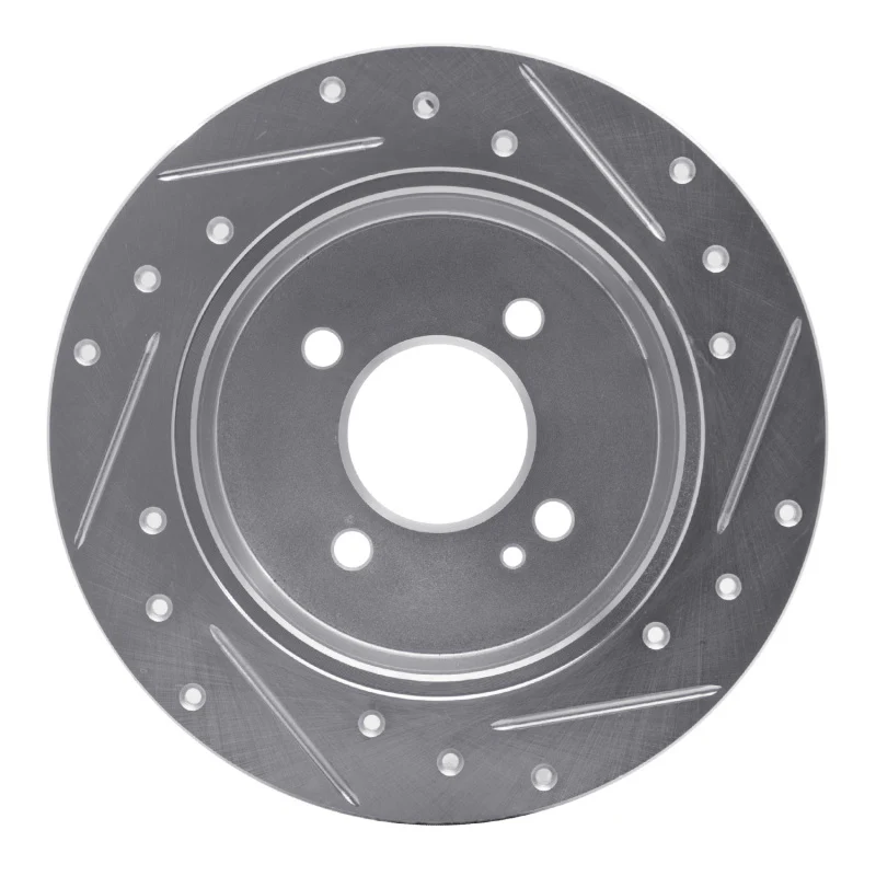 R1 12-25 Dodge Attitude (Mexico) Rear Left Drilled & Slotted Silver Brake Rotor - Image 5