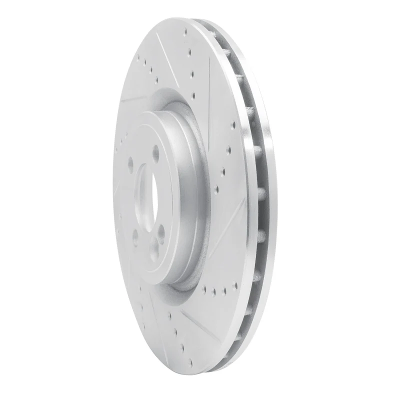 R1 13-13 Mini Cooper (Excl Clubman) Front Right Drilled & Slotted Silver Brake Rotor - Image 3