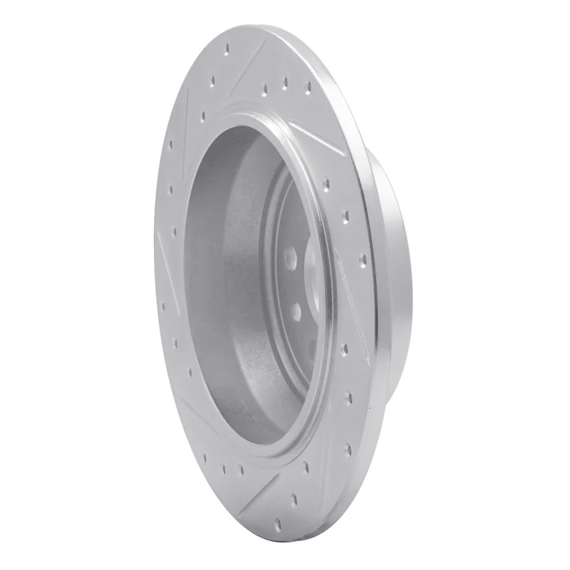 R1 13-15 Land Rover LR2 Rear Right Drilled & Slotted Silver Brake Rotor - Image 4