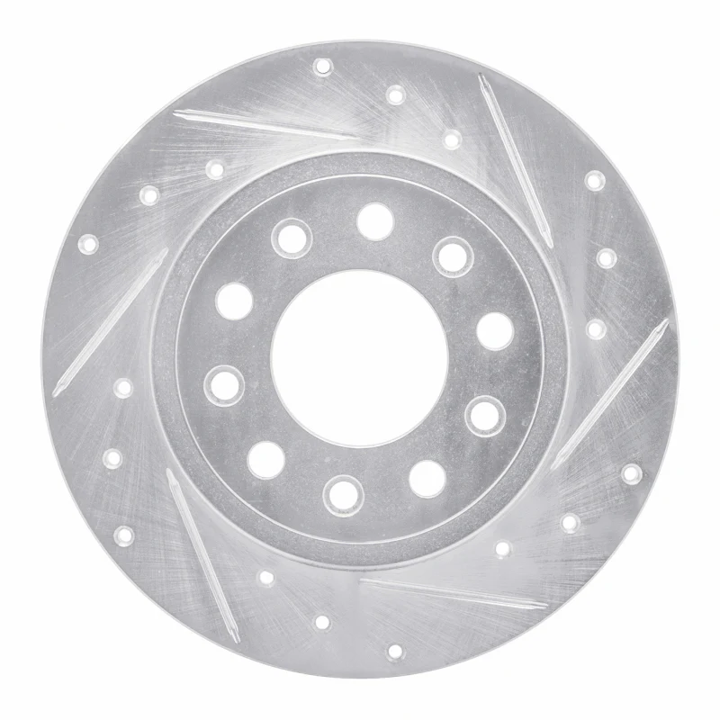 R1 13-16 Dodge DART Rear Right Drilled & Slotted Silver Brake Rotor