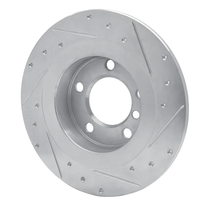 R1 13-16 Mini Cooper Countryman Rear Left Drilled & Slotted Silver Brake Rotor - Image 3