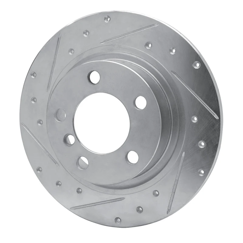 R1 13-16 Mini Cooper Countryman Rear Left Drilled & Slotted Silver Brake Rotor - Image 4