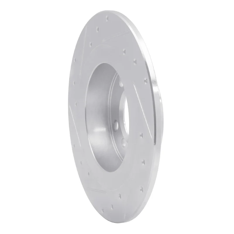 R1 13-16 Mini Cooper Countryman Rear Right Drilled & Slotted Silver Brake Rotor - Image 4