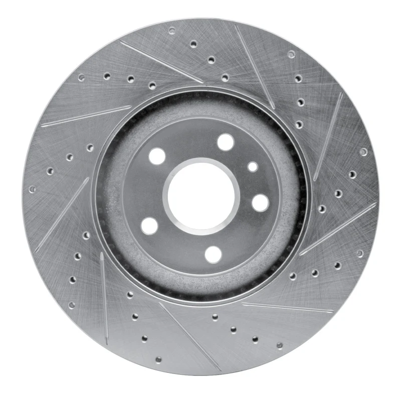 R1 13-19 Buick Regal Front Left Drilled & Slotted Silver Brake Rotor - Image 3