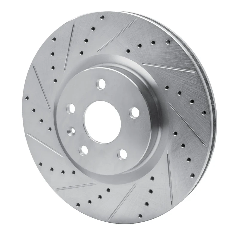 R1 13-19 Buick Regal Front Left Drilled & Slotted Silver Brake Rotor - Image 4