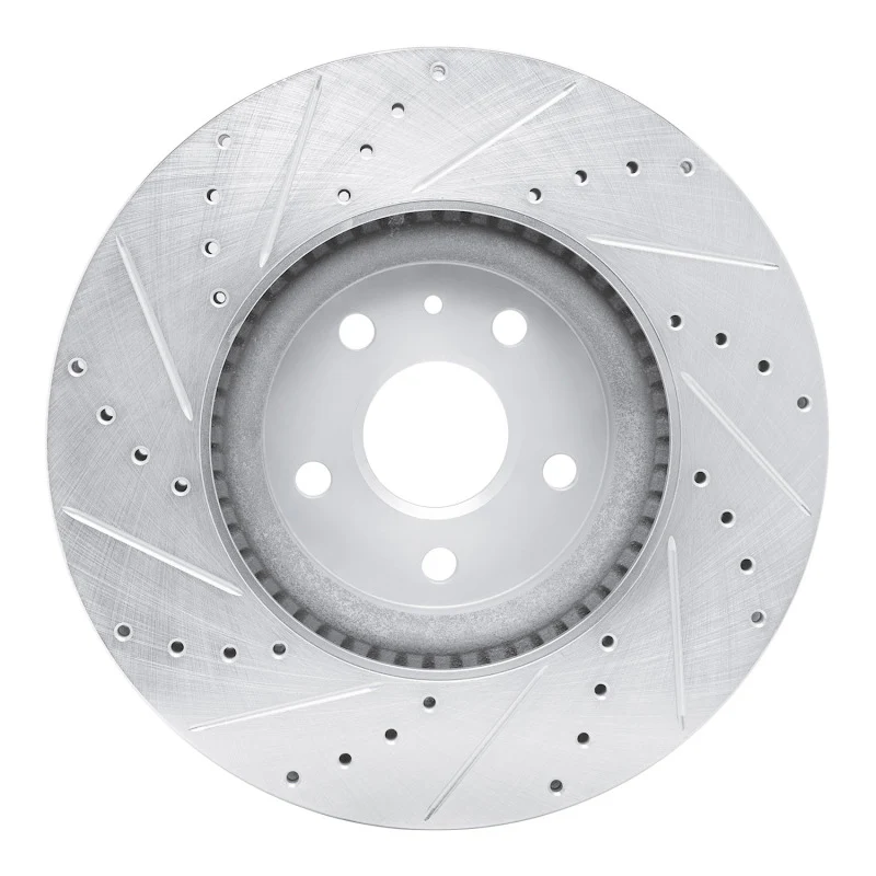 R1 13-19 Buick Regal Front Right Drilled & Slotted Silver Brake Rotor - Image 2