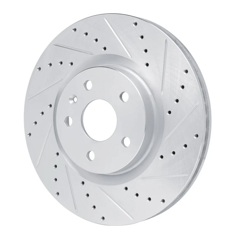 R1 13-19 Buick Regal Front Right Drilled & Slotted Silver Brake Rotor - Image 3